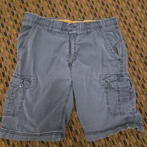 Wearfirst Cargo Shorts Mens 36 Gray Stretch Utility Outdoor Cotton Spandex